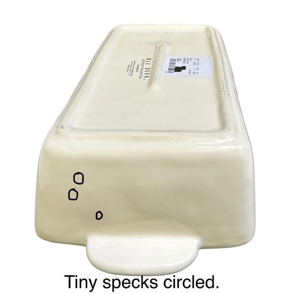 Rae Dunn BAKE Baking Dish Pan White Black Large Letters Dimples NWT 2017 OG - Picture 11 of 17